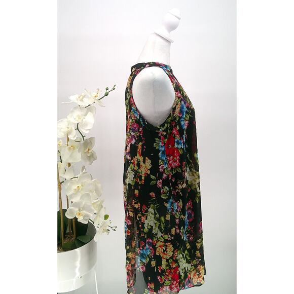 Betsey Johnson Womens Size 12 Multicolor Floral Print Halter Boho Swing Dress - Picture 4 of 9